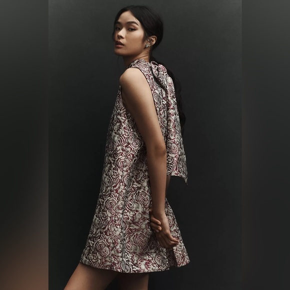 NWT! Anthropologie Pink Sunday in Brooklyn Brocade Mini Shift Dress 🔴 - Picture 3 of 6